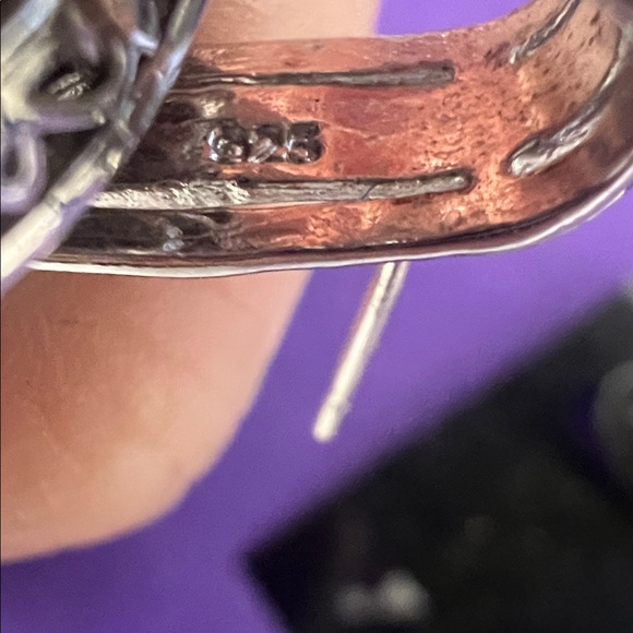 Intricate Sterling Silver 925 Hoop Earrings - Picture 3 of 4